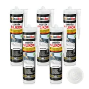 IsolBau Sanitarni silikon prozoren Sanitär Silikon 5 x 300ml