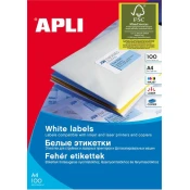 Apli Bele nalepke 210 x 297 mm, 1/stran 100 listov
