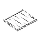 LEGRAND EvoLine 4-točkovna izvlečna polica 1U 530 mm, variabilna montaža 450-810 mm, nosilnost 30 kg, črna, perforirana