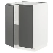 METOD Podni element s policama/2 vrata, bela/Voxtorp tamnosiva, 60x60 cm