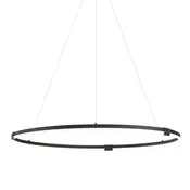 Dizajnerska viseča svetilka črna 120 cm vklj. LED s 3-stopenjskim zatemnjevanjem - Anello