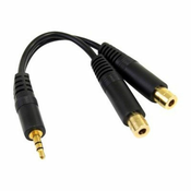 StarTech.com 6 in. 3.5mm Audio Splitter Cable - Stereo Splitter Cable - Gold Terminals - 3.5mm Male to 2x 3.5mm Female - Headphone Splitter (MUY1MFF) - audio splitter - 15.2 cm