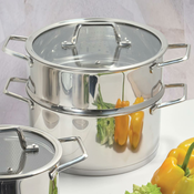 BRANDANI Kozica za kuhanje na sopari Free 22cm/6l/indukcija/inox, steklo