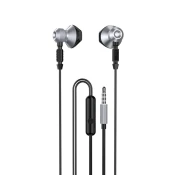 DUDAO Metalski slušalke z žico, 3,5 mm mini jack, sive
