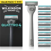 Wilkinson Sword Quattro brivnik + nadomestne britvice 9 kos