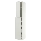 METOD / MAXIMERA Visoki el s izvl fun 1 vrata/4 lad, bijela/Aspudden svijetlo siva, 40x60x240 cm