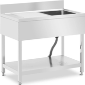 Pomivalno korito - 1 umivalnik - iz nerjavečega jekla - 180 x 60 x 97 cm - Royal Catering