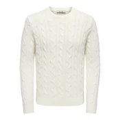 Only & Sons Pulover ONSKim volneno bela