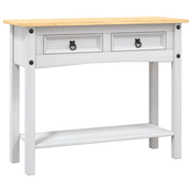 MAISON CHIC konzolna miza - miza ob steni mehiška borovina Corona Range bela 90x34,5x73cm, (21785990)