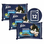Vrečke Felix Fantastic, okusen izbor hran z zelenjavo v želatini 12x85 g