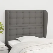 Vidaxl vidaXL Vzglavnik s krilci temno siv 103x23x118/128 cm blago