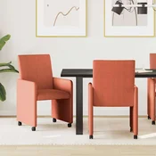 vidaXL Jedilni stoli s kolesi 2 pcs Rdeče oranžna 57 x 66 x 94 cm