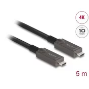 Kabel DELOCK, USB-C 3.2 (M) na USB-C 3.2 (M), optički, PD, 5m, crni