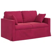 Vidaxl Kavč Vinorodna rdeča 138 x 78 x 80 cm Žamet
