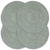 Vidaxl Pogrinjki 4 kosi olivno zeleni 38 cm okrogli iz jute