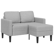 Sofa 2-sjed s ležaljkom u obliku slova L oblak siva 125 cm