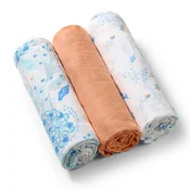 BabyOno tetra plenice Muslin Rože, oranžne