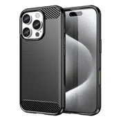 slomart Silikonska torbica Carbon Case za iPhone 16 Pro Max - črna