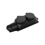 Braytron podsklop sa 2 uticnice IP44 crni ( BY72-01002 )