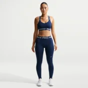 Nike Pro Womens Mid-Rise Full-Length Leggings - Blue - Polyester/Elastane
