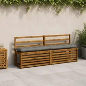 vidaXL Blazina za klop VIANEN 100% poliester Siva 190 x 30 x 12 cm