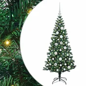 Vidaxl Umjetna preddekorirana božićna jelka med 150 LED Zelena 120 cm