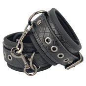 SuperLove Matrix Leather Handcuffs Black