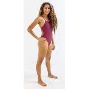 Womens swimwear finis openback solid cabernet 30