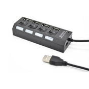 USB HUB 4in1 HUB-215 crni hi-speed ( 10-101 )
