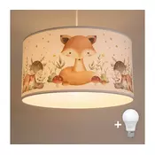 Brilagi - LED deciji luster na sajli BOBO 1xE27/10W/230V O 35 cm beli/sa motivom životinja
