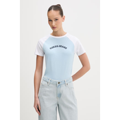 Guess Jeans Majica W6GIB0 J1314 Svetlo modra Regular Fit