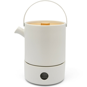 Čajnik z infuzorjem čaja UMEA, 1,2 l, z grelnikom, bela, keramika, Bredemeijer