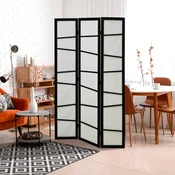 HOMCOM HOMCOM 3-delno zložljivo leseno notranje platno, 135x170 cm, črno-belo, (20755533)