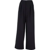 Womens trousers with ultra-wide pleated front black