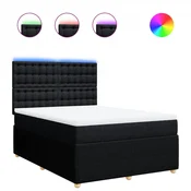 Vidaxl Box spring postelja z vzmetnico črna 160x200 cm blago