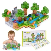 Magnetni set gradevinske kocke Dinosauri - 142 dijelova