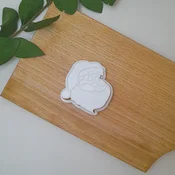 KREATIVNI SLATKIŠI Modla za kolace i ukrase Deda Mraz, 6 cm, Bela