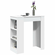 vidaXL Barska miza s policami bela 95x47x103,5 cm inženirski les