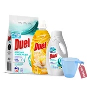 DUEL Set tecni i praškasti deterdžent, Omekšivac, Merica za prašak za veš