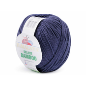 Bamboo Pletena preja Deluxe 100 g - (28) temno modra