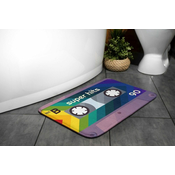 tulup.si Preproga za kopalnico Retro kaseta mavrica 90x60 cm Bela in siva