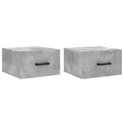 Vidaxl Stenska nočna omarica 2 kosa betonsko siva 35x35x20 cm