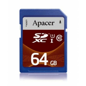 APACER Pomnilniška kartica SD XC 64GB Class 10 (AP64GSDXC10U1-R)
