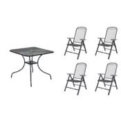 eoshop Kovinski vrtni set Eoshop 23: miza + 4 nastavljivi stoli
