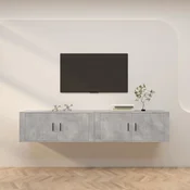 Zidni TV ormarici 2 kom siva boja betona 100 x 34,5 x 40 cm