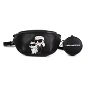 Karl Lagerfeld za dekleta. Z30404 Črna navadna pletena torba za zadnjico (OSFA), Priložnostno, Sintetični, otroška moda