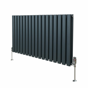 MONSTER Ovalni stebrični radiator in ventili - 600 mm x 1020 mm - antracitno siva, (21569857)