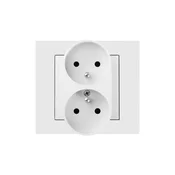 Vestra Dvojna vtičnica 2x2P+Z modularna brez okvirja, vgradna, IP20 bela 3843-10