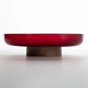 Artemide Bonta skleda, rdeča, O 26 cm, steklo, les - Dnevna soba/jedilnica - Dizajn - rdeč, temen les