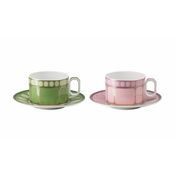 Rosenthal ROSENTHAL SWAROVSKI SIGNUM FERN + ROSE Set čajnih skodelic in krožničkov za 2 osebi